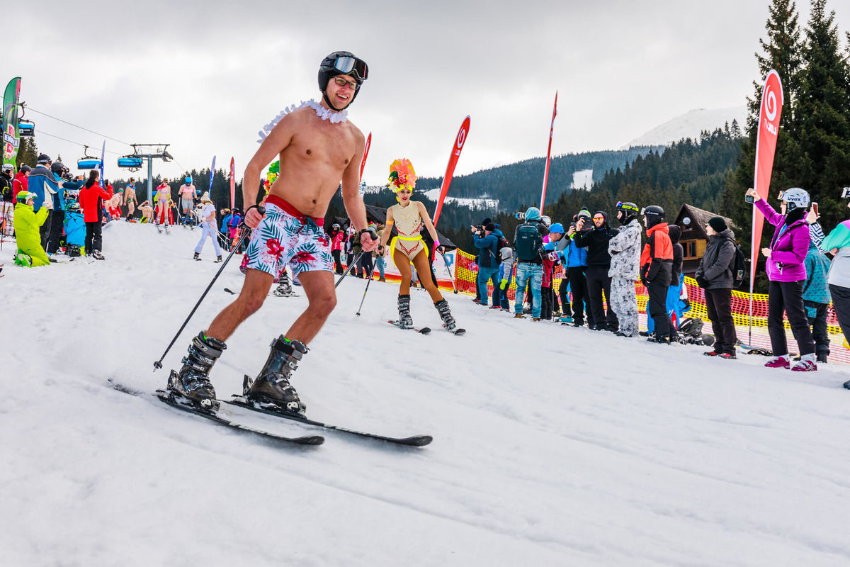 Bikini Skiing in Jasná Slovakia.travel